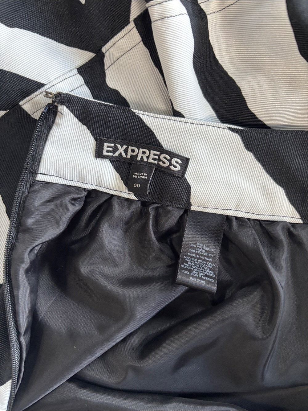 Express Black and White Zebra Skater Skirt - Picture 5 of 5